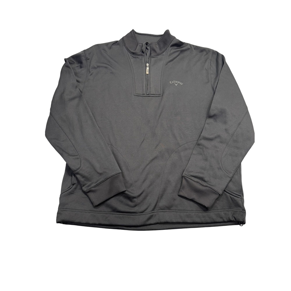Callaway Weather Series Mens Black Quarter Zip Pullover Sweater Mock Neck